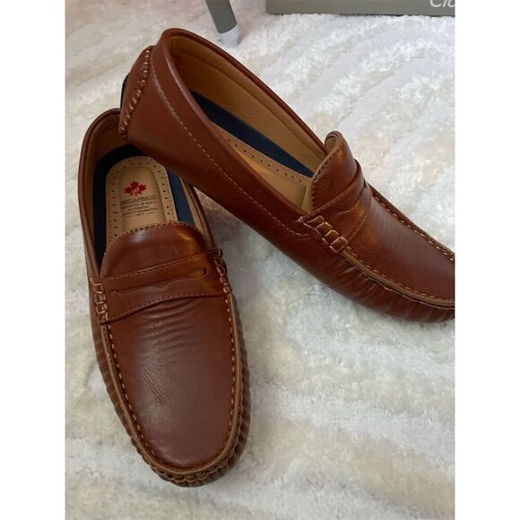 Men's Brown Loafers Slip-On Round Toe Casual Lightweight Anti-Slip - Picture 6 of 9